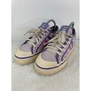 Adidas Nizza Platform Shoes J Almost Pink Pulse Lilac Chunky Sneakers Size 5.5